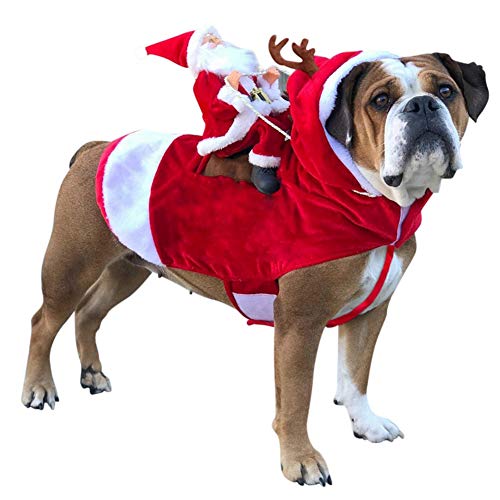 Naiyafly Hunde Santa Cosplay Outfit für Weihnachten Karneval Haustier Kostüme Kleidung Party Dressing Up Kleidung von Naiyafly