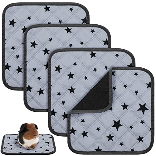 Namalu 4 Stück Meerschweinchen Käfig Einlagen Fleece Meerschweinchen Einstreu Saugfähig Meerschweinchen PIPI Pads Wiederverwendbar rutschfeste Meerschweinchen Matte mit Stern Muster (30 x 30 cm) von Namalu