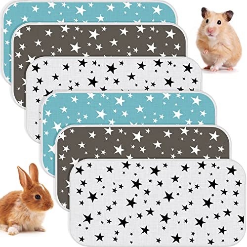 Namalu 6er Pack Saugfähige Meerschweinchen Käfig Einlagen Wiederverwendbare PIPI Pads Waschbare Urin Unterlagen wasserdichte Urin Pads Kätzchen Welpenmatten für Kleintiere, 3 Stile (14 x 28 Zoll) von Namalu