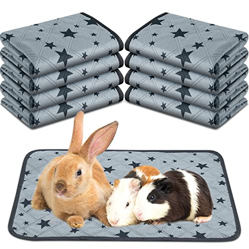 Namalu 8 Stück PIPI Pads Wiederverwendbar Urin Unterlagen für Meerschweinchen Waschbar Fleece PIPI Matte rutschfest Haustier Unterlagen Saugfähig Käfig Einlage mit Stern Muster (18 x 24 Zoll) von Namalu