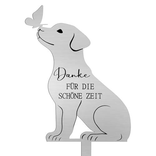 Namalu Metal Grabplatte mit Gravur Hund Gedenkstein Outdoor Grabschmuck Wetterfest Gedenktafel Draußen Schieferplatte Deko für Tiere Grab Erinnerung Hund Trauer Geschenk für Tierbesitzer (Hund) von Namalu
