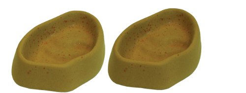 Namiba Terra 29605 Terra-Puzzle Keramik-Terrassen-Wassernapf Doppelpack, 12 x 10 cm, gelb glasiert von Namiba Terra