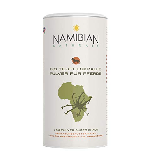Namibian Naturals Bio Teufelskralle Pulver für Pferde - Bio & Fair Trade Zertifiziert - 1 kg Super Grade - Harpagophytum procumbens von Namibian Naturals