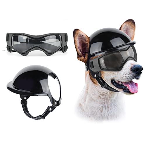 NAMSAN Anti-UV Hundebrille mit Haustierhelm, Winddicht Augenschutz Hunde Sonnenbrille, Cooler Motorrad-Haustierhelm für Kleine/Mittlere Hunde NAMSAN Anti-UV Hundebrille mit Haustierhelm, Winddicht Augenschutz Hunde Sonnenbrille, Cooler Motorrad-Haustierhelm für Kleine/Mittlere Hunde von Namsan