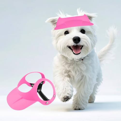 NAMSAN Hunde Sonnenhut Sonnenschutz Haustier Hut mit Ohrlöchern, Verstellbarer Mütze für kleine und mittelgroße Hunde-Rosa von Namsan