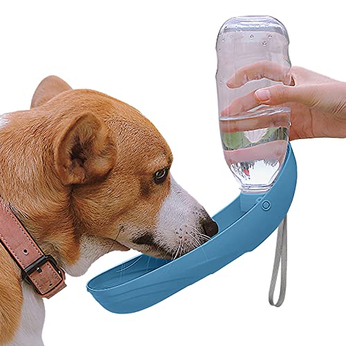 NAMSAN Hunde Trinkflasche 550ML Hunde Wasserflasche für Unterwegs Trinknapf für Katzen Leicht zu Tragen Faltbare Hundetrinkflasche für Outdoor-Aktivitäten - Blau von Namsan