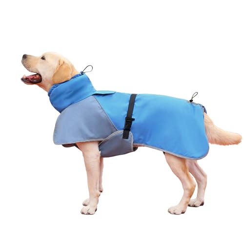 NAMSAN Hunderegenmantel Wasserdicht Hunde Regenjacke Winter Hundemantel Verstellbarer Hundejacke mit Reflektierenden Streifen Geeignet für Mittlere und Große Hunde - 3XL von Namsan