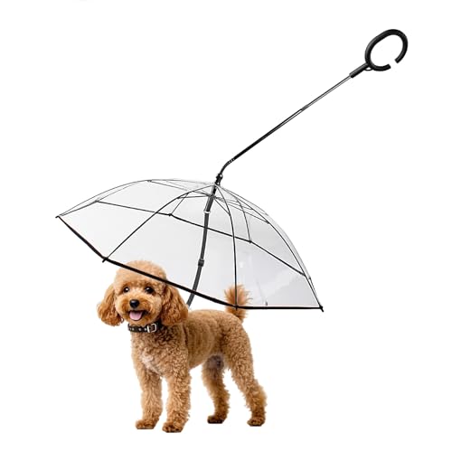 NAMSAN Transparenter Regenschirm für Hunde, klein, Hundeschirm mit Leine für Regenwanderungen, kleiner Hundeschirm mit verstellbarer Leine, Selbstmontage NAMSAN Transparenter Regenschirm für Hunde, klein, Hundeschirm mit Leine für Regenwanderungen, kleiner Hundeschirm mit verstellbarer Leine, Selbstmontage von Namsan