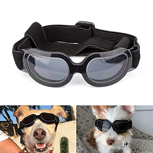 NAMSAN Hundesonnenbrille UV-Schutz Wasserdicht Winddicht für Doggy Puppy Katzen mit Verstellbaren Trägern und Weichem Rahmen von Namsan