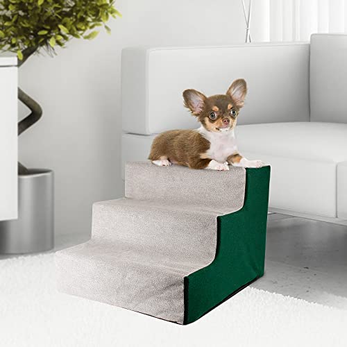 NAMSAN Hundetreppe 3-Stufige Haustierleiter, Einfache Montage, Katzentreppe mit Waschbarem Bezug für Schlafsofa, 42 x 40 x 31cm von Namsan