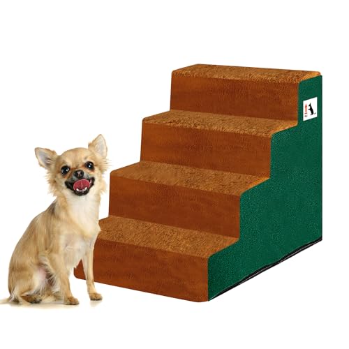 NAMSAN Hundetreppe Katzentreppe 4 Stufen Einfache Montage Haustiertreppe mit Waschbar Plüschbezug Haustierleiter für Sofa/Bett, 53 x 39 x 40CM von Namsan