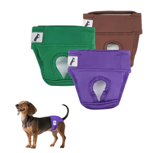 NAMSAN Hundewindeln 3 Stück Läufigkeitshose für Hündinnen Hochsaugfähige Perioden Schlüpfer für Hunde Schutzhöschen für Urin Inkontinenz/Untrainierte Welpen, M von Namsan