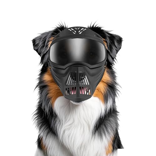 NAMSAN Schutzmaske für große Hunde, UV Winddicht Einstellbar Sonnenbrille für Große Hunde-Schwarz von Namsan