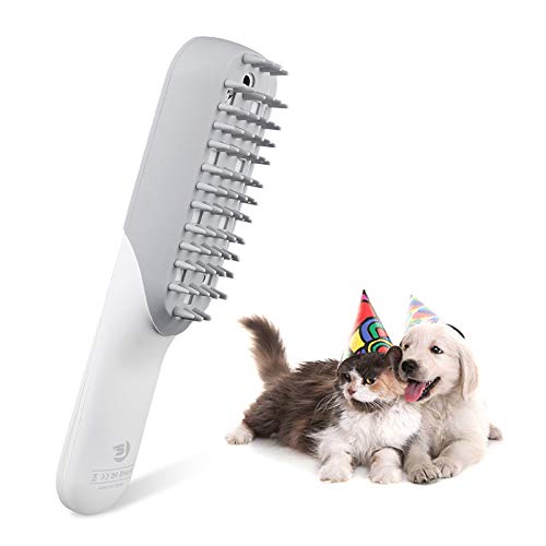 Namsan 2020-Neu Massagekamm für Haustiere Silikon Groom Hundebürste Katzenbürste mit Desodorierende Funktion USB-Aufladung, Grau von Namsan
