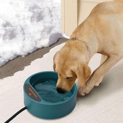 Namsan Beheizter Wassernapf für Hunde, Beheiztes Frostschutz Tränkebecken, Anti-Bite-Schlauchwickel Kabel (165cm), 2.2 L Beheizbarer Wassernapf für Hunde/Katze/Hasen/Hühner im Winter von Namsan