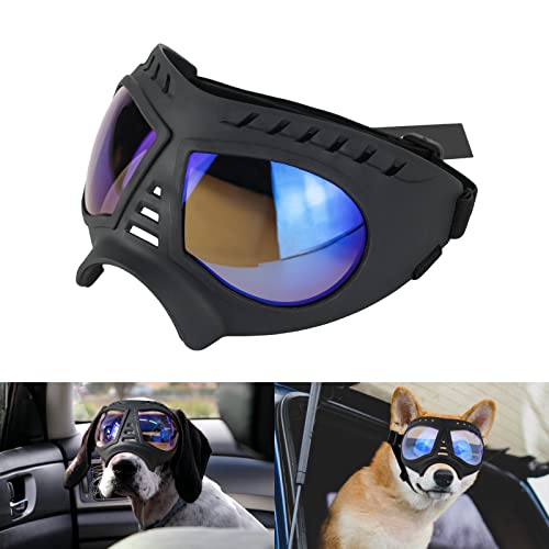 Namsan Hunde-Sonnenbrille Mittelgroße Hunde-UV-Brille, winddicht, schneefest, weicher Rahmen, Schutzbrille für lange Schnauze, Hunde, Augenschutz, transparent blau von Namsan