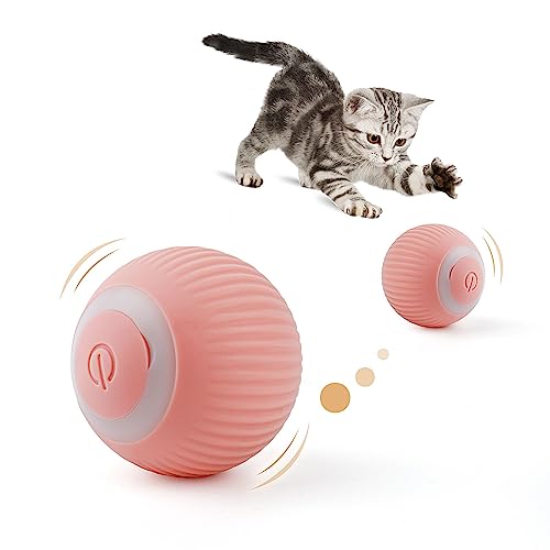 Namsan Katzenball Katzenspielzeug für Katzen Interaktives Katzenspielzeug 4.3CM Durchmesser Katzenball Leise-Rosa von Namsan