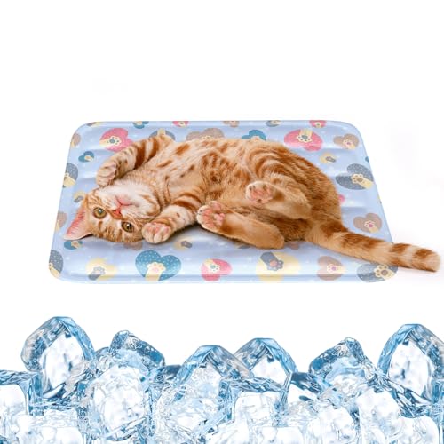 Namsan Kühlmatte für Kleine Katzen 30 X 40 cm Selbstkühlende Gel Kühldecke für Katzen Leicht zu Reinigen Kühl Katzendecke - Blau von Namsan