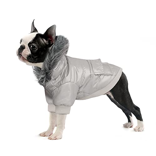 Namsan Pet Puppy Dog wasserfeste Kleidung und Winddichte Kapuzen Winter warme Kleidung Mantel Outwear -Grau -Extra Grosse von Namsan