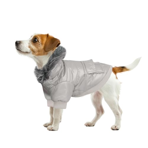 Namsan Pet Puppy Dog wasserfeste Kleidung und Winddichte Kapuzen Winter warme Kleidung Mantel Outwear -Grau -Kleine von Namsan