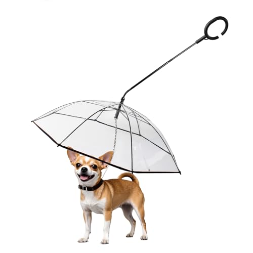 Namsan Regenschirm für kleine Hunde, transparenter Regenschirm mit Leine hält Hunde trocken bei Regen und Spaziergängen, für kleine Hunde mit Metall-Leine, Selbstmontage Namsan Regenschirm für kleine Hunde, transparenter Regenschirm mit Leine hält Hunde trocken bei Regen und Spaziergängen, für kleine Hunde mit Metall-Leine, Selbstmontage von Namsan