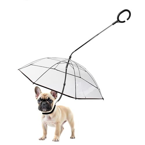 Namsan Transparenter Hunde-Regenschirm für kleine Hunde, hält Hunde bei Regen trocken, Regenschirm für kleine Hunde mit verstellbarer Leine, Selbstmontage Namsan Transparenter Hunde-Regenschirm für kleine Hunde, hält Hunde bei Regen trocken, Regenschirm für kleine Hunde mit verstellbarer Leine, Selbstmontage von Namsan
