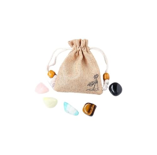 Namzi 1 Set natürlicher Kristall-Rohstein, Zwölf Sternzeichen Stoffbeutel Set, Stier DIY Kristall Mineral Exemplar, Kinder Geschenk Ornament von Namzi
