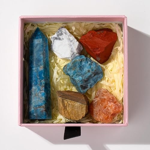Namzi 1 Stück Naturkristall Säule Rohstein Set Box, Blau Einzelspitze Kristallstein Sechseckige Säule Mineral Standard Set Box Yoga Stein Ornament Namzi 1 Stück Naturkristall Säule Rohstein Set Box, Blau Einzelspitze Kristallstein Sechseckige Säule Mineral Standard Set Box Yoga Stein Ornament von Namzi