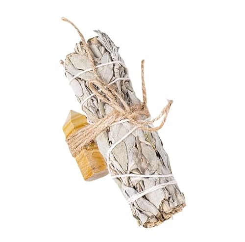 Namzi 1 Stück natürliches kalifornisches weißes Rattenschwanzgras, einspitziger Energiestein, gelbe Textur, sechseckiges Prisma, Aromatherapie, Zauberstab-Set, Aromatherapie, Ornament, Dekoration von Namzi