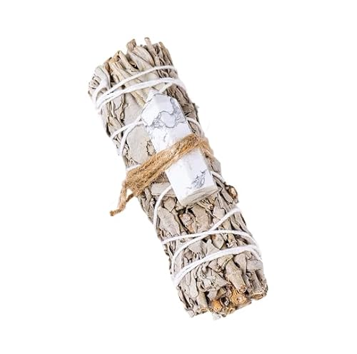 Namzi 1 Stück natürliches kalifornisches weißes Rattenschwanzgras weiß einspitziger Energiestein sechseckiges Prisma Aromatherapie Zauberstab Zedernstab Set Aromatherapie Ornament Dekoration von Namzi