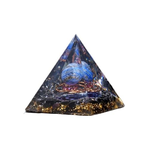 Namzi 1 Stück tiefblaue Chromosphäre + schwarzer natürlicher zerkleinerter Stein, Kunstharz-Kristall-Pyramiden-Ornament, Kunstharz, Handwerk, Heimdekoration, Energieornament, 6 cm Namzi 1 Stück tiefblaue Chromosphäre + schwarzer natürlicher zerkleinerter Stein, Kunstharz-Kristall-Pyramiden-Ornament, Kunstharz, Handwerk, Heimdekoration, Energieornament, 6 cm von Namzi
