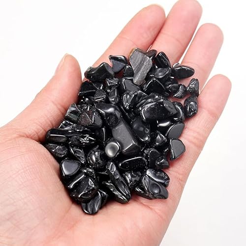 Namzi 1 kg natürlicher Kristallschotter, Aromatherapie-Polierstein, Entmagnetisierungsstein, Aquarium-Reinigung, Dekoration, schwarzer Naturstein, 5–7 mm von Namzi