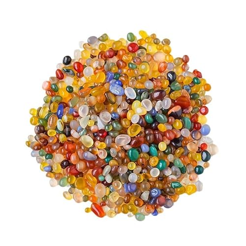 Namzi 1 kg natürlicher Regenbogenkies, farbiger Stein, Entmagnetisierungsstein, Aquariumstein, natürlicher Kristallkies, dekorativer Stein, 5–7 mm von Namzi