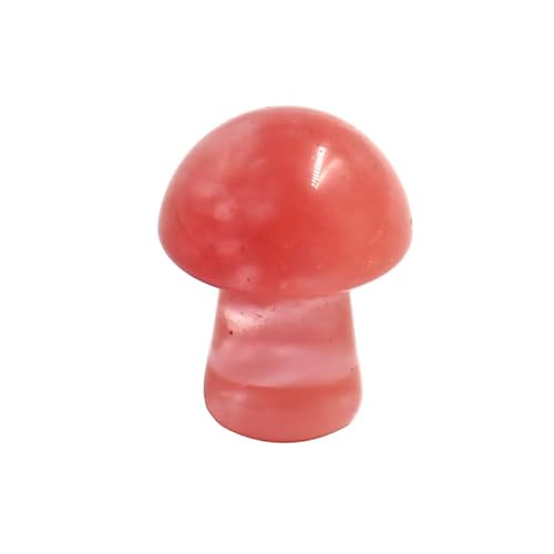 Namzi 10 Stück rote natürliche Kristall-Pilz-Ornamente, Mini, 2 x 1,5 cm, kleiner Pilz-Kristallstein, Kunsthandwerk, Schreibtisch-Ornamente, Dekoration von Namzi