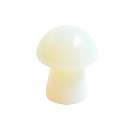Namzi 10 Stück weißer natürlicher Opal-Kristallstein, Pilz-Ornament, Mini, 2 x 1,5 cm, kleiner Pilz-Kristallstein, Handwerk, Desktop-Ornament, Dekoration von Namzi