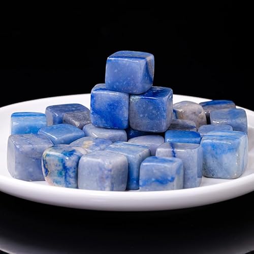 Namzi 100 g blauer natürlicher Kristall-Rohstein, quadratischer Stein, Aromatherapie-Stein, erweiterter Aromatherapie-Stein, Aquarium-Dekoration, natürlicher quadratischer Stein, 1,5–2 cm von Namzi