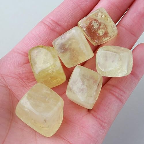 Namzi 100 g natürlicher Kristall-Rohstein, Blockstein, Aromatherapie-Stein, Erweiterungsstein, Aquarium-Dekoration, gelber Naturblockstein, 1,5–2 cm von Namzi