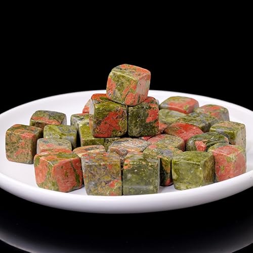 Namzi 100 g natürlicher rot-grüner Kristall-Rohstein, Aromatherapie-Stein, Erweiterungsstein, Aquarium-Dekoration, natürlicher Blockstein, 1,5–2 cm von Namzi