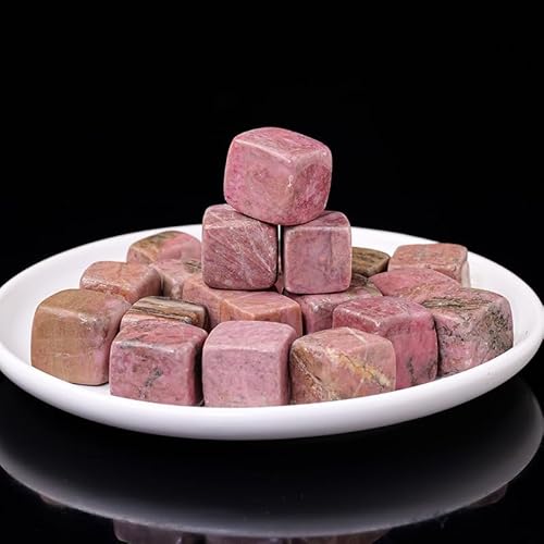 Namzi 100 g rosa natürlicher Kristall-Rohstein, quadratischer Stein, Aromatherapie-Stein, erweiterter Aromatherapie-Stein, Aquarium-Dekoration, natürlicher quadratischer Stein, 1,5–2 cm von Namzi