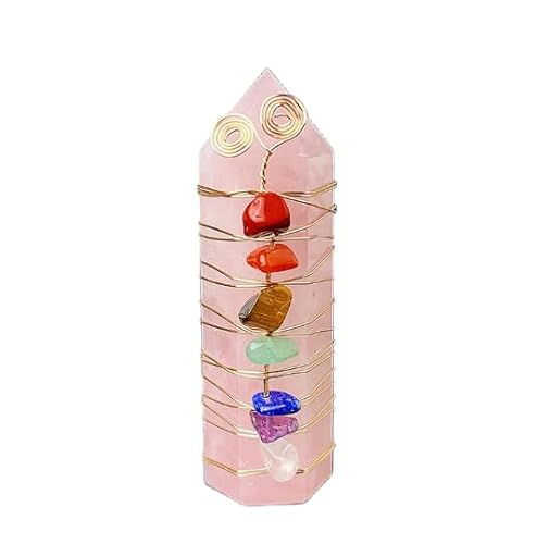 Namzi 2 Stück natürlicher, bunter Schotter, goldfarbener Draht, Kristallsäulen, rosa, natürlicher Kristall, Rohstein, sechseckige Säule, Heimhandwerk, Dekoration, Ornament Namzi 2 Stück natürlicher, bunter Schotter, goldfarbener Draht, Kristallsäulen, rosa, natürlicher Kristall, Rohstein, sechseckige Säule, Heimhandwerk, Dekoration, Ornament von Namzi