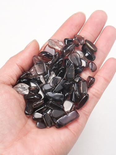 Namzi 200 g natürlicher kaffeefarbener Kristall, zerkleinerter Stein, 5–7 mm, Aromatherapie-Polierstein, Entmagnetisierungsstein, Aquarium-Reinigung, Dekoration, Naturstein von Namzi