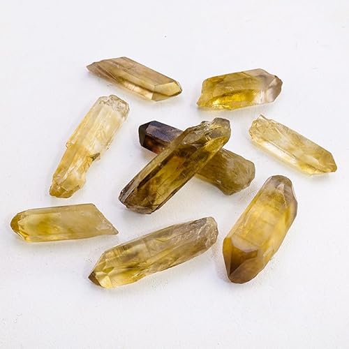 Namzi 500 g gelber Naturkristallstein Säule Zepter 4-8 cm natürlicher Rohstein Aromastein Expansionsstein Aquarium Dekoration Stein Größe gemischt von Namzi