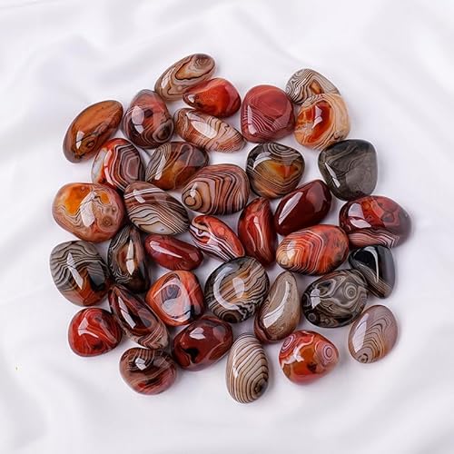 Namzi 500 g natürlicher Kristallstein, rote Textur, großer Partikelrollstein, 3-5 cm groß, Spielen Sie mit Kristall-Rohstein, Heim-Fischtank-Dekorationsstein von Namzi