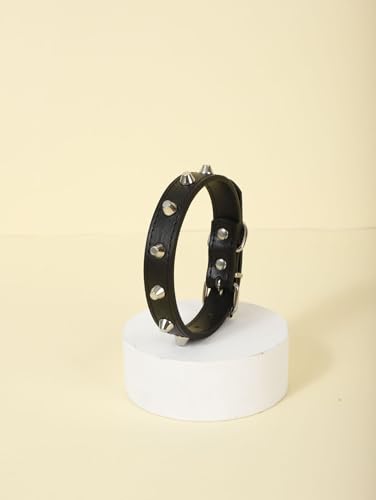 Namzi Katzenhalsband mit Schnalle, verstellbar, weich, für kleine Hunde oder Katzen (Schwarz, Größe: M) A von Namzi