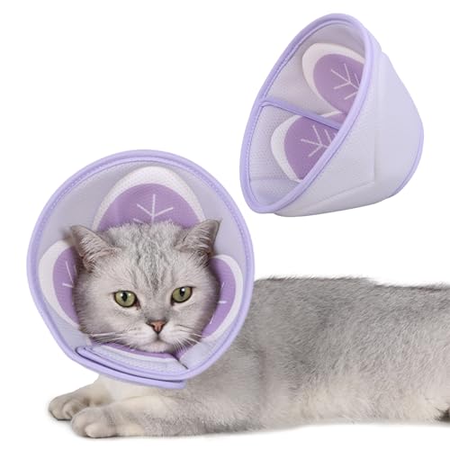 Breathable Cat Cone Collar Soft, Cat Recovery Collar Cone for Cats After Opery, Cat Cones to Stop Leicking, Adjustable E Collar Cat Cones Anti-Scratching Kitten Cone Cat Collar Not Block Vision von Nanaki
