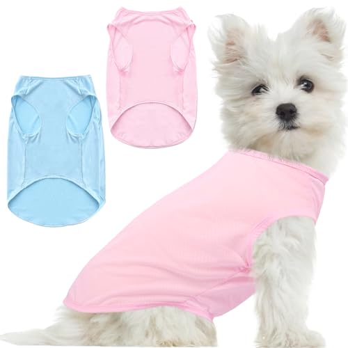 Nanaki 2er-Pack dehnbare Hunde-Shirts - atmungsaktives Hunde-T-Shirt, leicht, schnell trocknend, Tank-Top-Sweatshirt, Pullover, Weste, Pyjama, ideal als Sonnenschutz, Frühling und Sommer Nanaki 2er-Pack dehnbare Hunde-Shirts - atmungsaktives Hunde-T-Shirt, leicht, schnell trocknend, Tank-Top-Sweatshirt, Pullover, Weste, Pyjama, ideal als Sonnenschutz, Frühling und Sommer von Nanaki