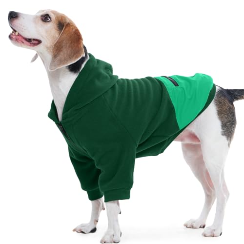 Nanaki Hunde-Kapuzenpullover für große Hunde mit Tasche, bequemes, dehnbares Fleece, verstellbare Kapuze für Beagle, warmer Pullover für Herbst und Winter (Grau, Größe L (Rücken: 40 cm, Brustumfang Nanaki Hunde-Kapuzenpullover für große Hunde mit Tasche, bequemes, dehnbares Fleece, verstellbare Kapuze für Beagle, warmer Pullover für Herbst und Winter (Grau, Größe L (Rücken: 40 cm, Brustumfang von Nanaki