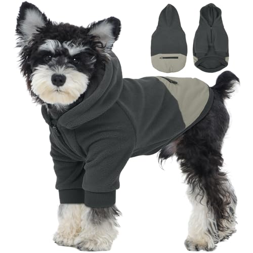 Nanaki Hunde-Kapuzenpullover für kleine Hunde, weich, dehnbar, Welpen-Kapuzenpullover mit Tasche, warmer Pullover, Fleece-Jacke, Chihuahua, Kleidung für Herbst und Winter (Grau, Größe XS (Rücken: 24,9 Nanaki Hunde-Kapuzenpullover für kleine Hunde, weich, dehnbar, Welpen-Kapuzenpullover mit Tasche, warmer Pullover, Fleece-Jacke, Chihuahua, Kleidung für Herbst und Winter (Grau, Größe XS (Rücken: 24,9 von Nanaki