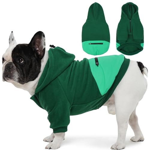 Nanaki Hunde-Kapuzenpullover für mittelgroße Hunde mit Tasche - weiches, atmungsaktives Fleece, Sweatshirts mit Kapuze für Französische Bulldogge, West Highland, warme Jacke, maschinenwaschbar (Grau Nanaki Hunde-Kapuzenpullover für mittelgroße Hunde mit Tasche - weiches, atmungsaktives Fleece, Sweatshirts mit Kapuze für Französische Bulldogge, West Highland, warme Jacke, maschinenwaschbar (Grau von Nanaki