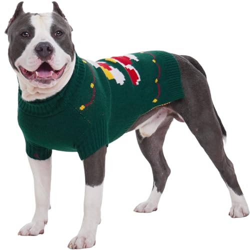 Nanaki Hunde-Rollkragenpullover mit Rollkragen, Pitbull-Pullover, gestrickt, warm, dehnbar, Weihnachten, Halloween, Thanksgiving, Pullover, Sweatshirt, mittelgroße Rassen, kaltes Wetter, Winter/Herbst von Nanaki
